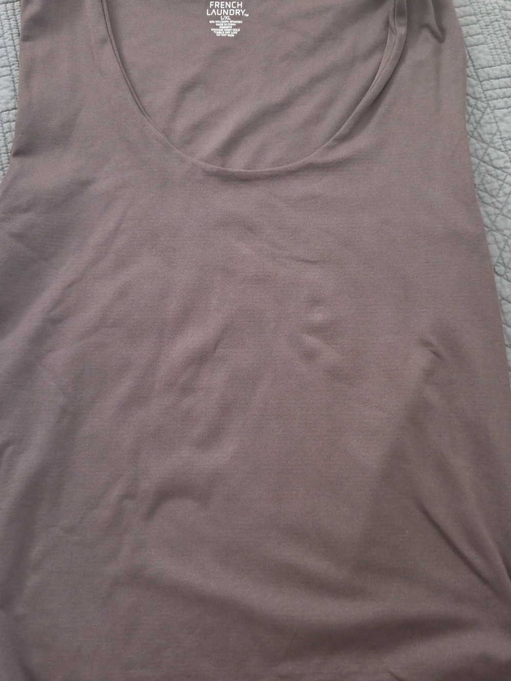 French Laundry Cream and Brown Scoop Neck Tank Top - Picture 2 of 4